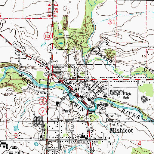 Topographic Map of Saint Peters Lutheran School, WI