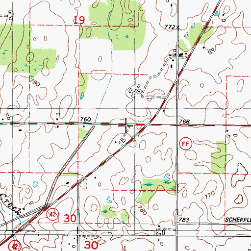 Topographic Map of Elm Grove School (historical), WI