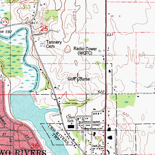 Topographic Map of Fairview Golf Course, WI