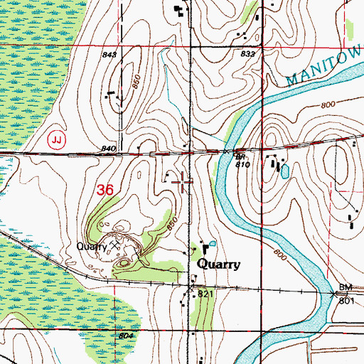 Topographic Map of Fairview School (historical), WI
