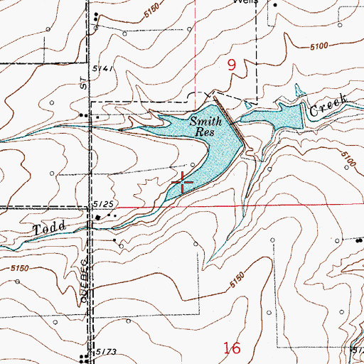 Topographic Map of Smith Reservoir, CO