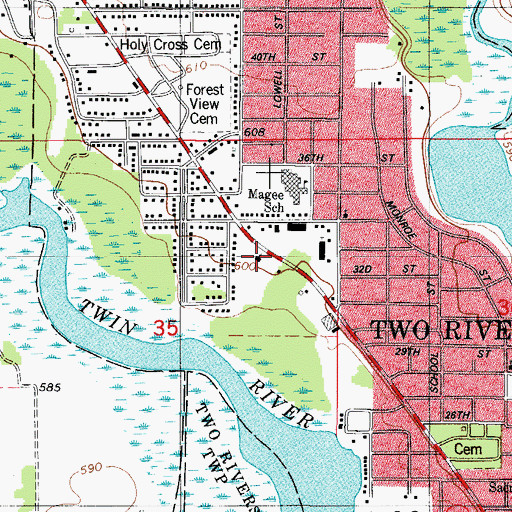 Topographic Map of Good Shepherd Lutheran Church, WI