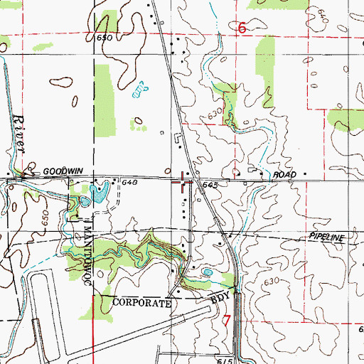 Topographic Map of Goodwin School (historical), WI