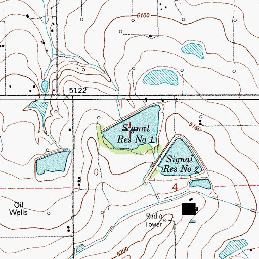 Topographic Map of Signal Reservoir Number 1, CO