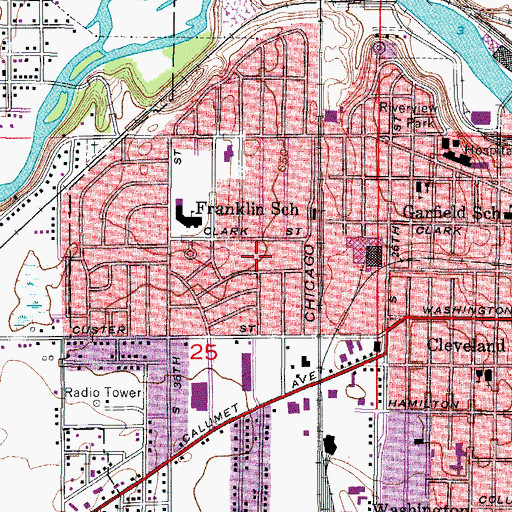 Topographic Map of Halvorsen Park, WI