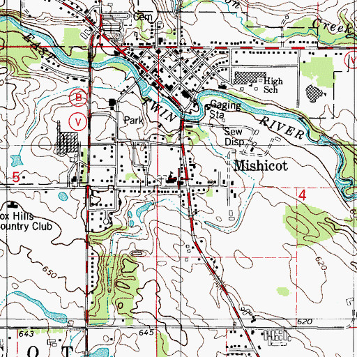 Topographic Map of Holy Cross Catholic Church, WI
