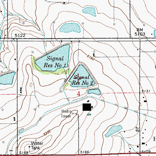 Topographic Map of Signal Reservoir Number 2, CO