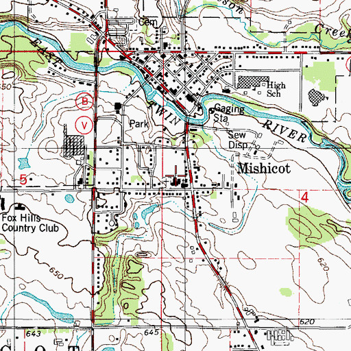 Topographic Map of Holy Cross Grade School, WI