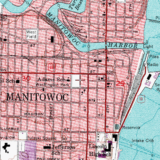 Topographic Map of Holy Family Conservatory of Music, WI