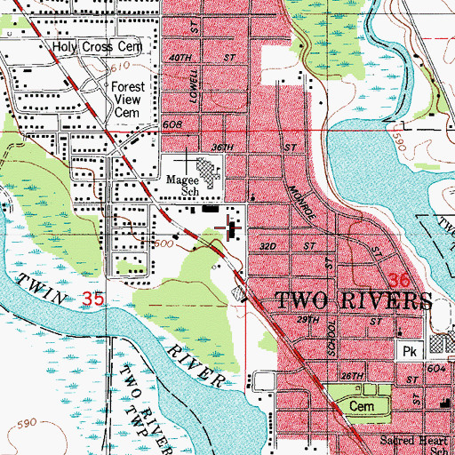 Topographic Map of Holy Redeemer Catholic Church, WI