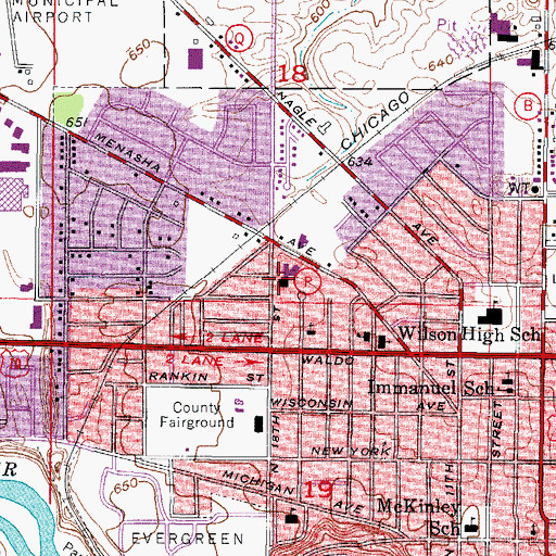 Topographic Map of Jackson Elementary School, WI
