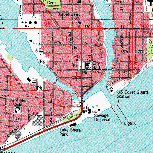 Topographic Map of Joseph Mann Library (historical), WI