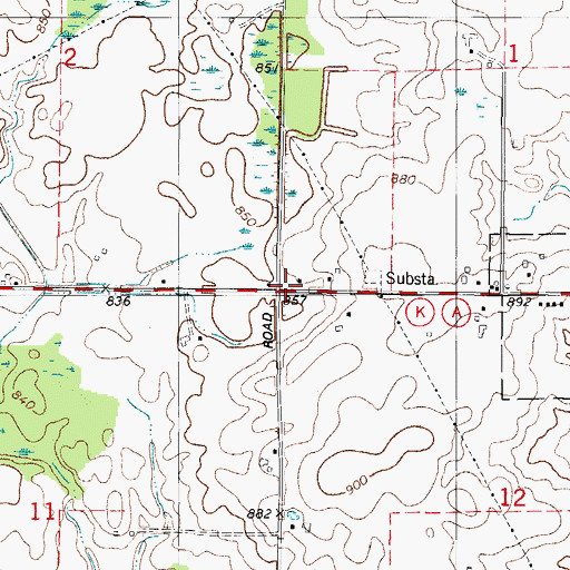 Topographic Map of Kellnersville School (historical), WI