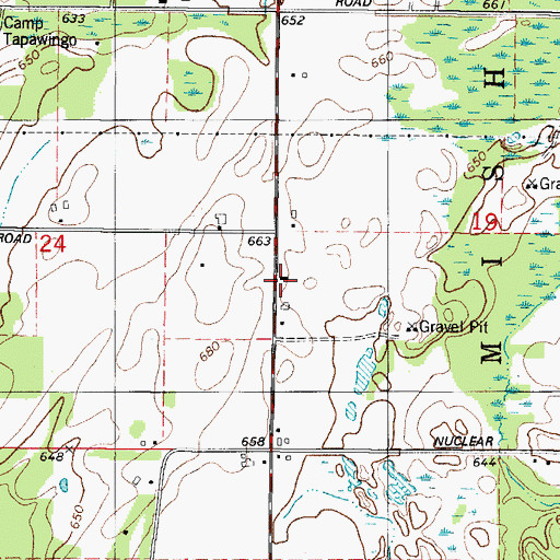 Topographic Map of Kettle Range School (historical), WI