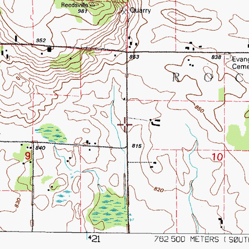 Topographic Map of Maple Rock School (historical), WI