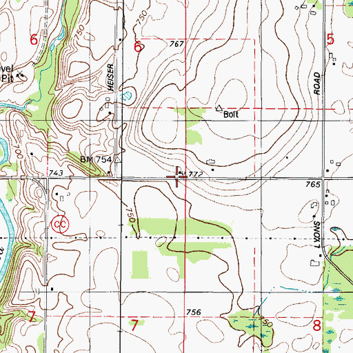 Topographic Map of Maple View School (historical), WI