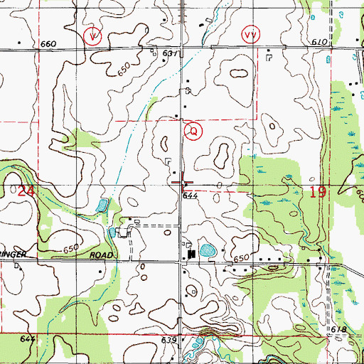 Topographic Map of Meadow Brook School (historical), WI