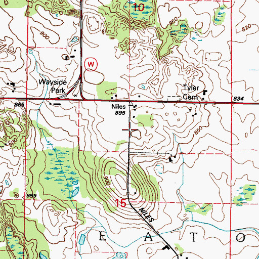 Topographic Map of Niles School (historical), WI