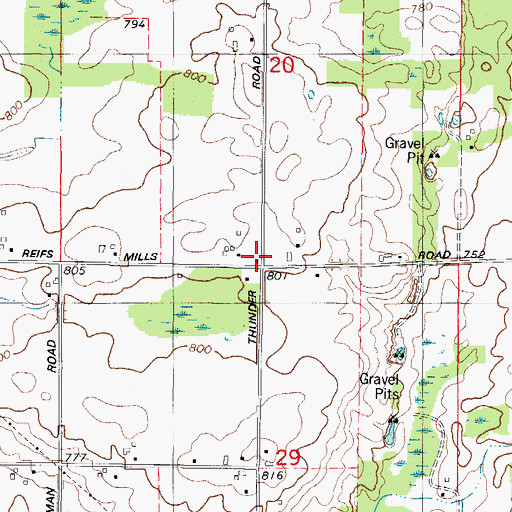 Topographic Map of Palm Grove School (historical), WI