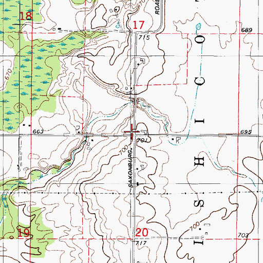 Topographic Map of Pleasant View School (historical), WI