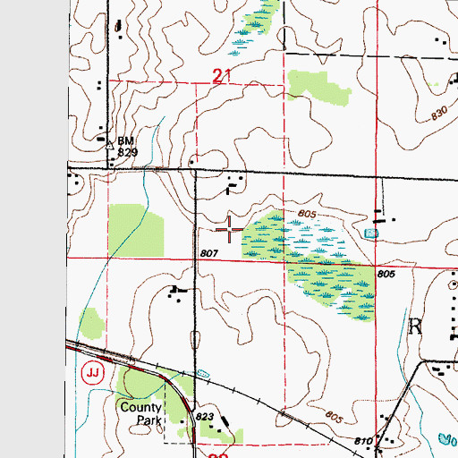 Topographic Map of Poplar Grove Community Center, WI
