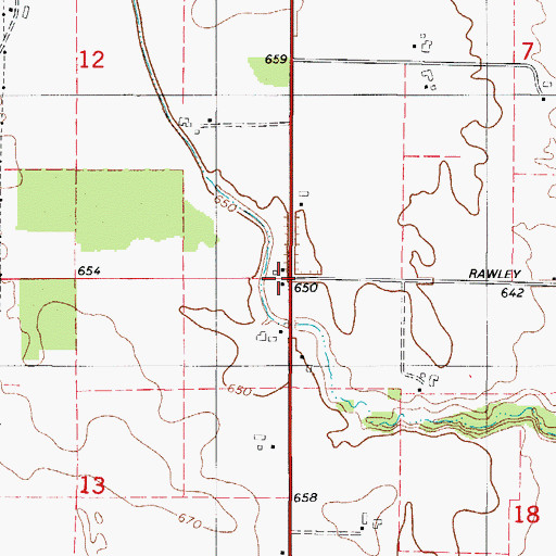 Topographic Map of Range Line School (historical), WI
