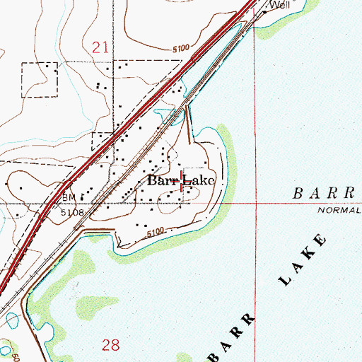 Topographic Map of Barr Lake, CO
