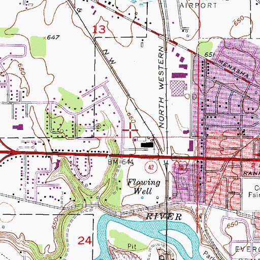 Topographic Map of Rheaume Park, WI