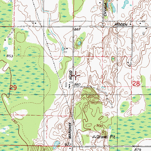 Topographic Map of Rosecrans School (historical), WI