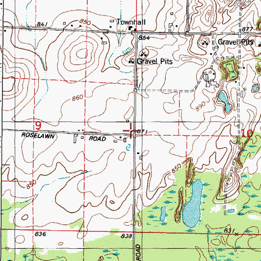 Topographic Map of Roselawn School (historical), WI