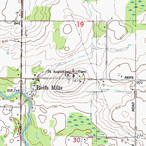 Topographic Map of Saint Augustines Catholic Church, WI