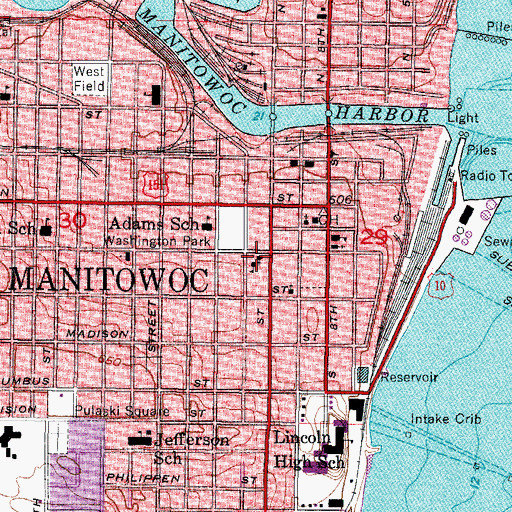 Topographic Map of Saint Boniface Roman Catholic Church, WI
