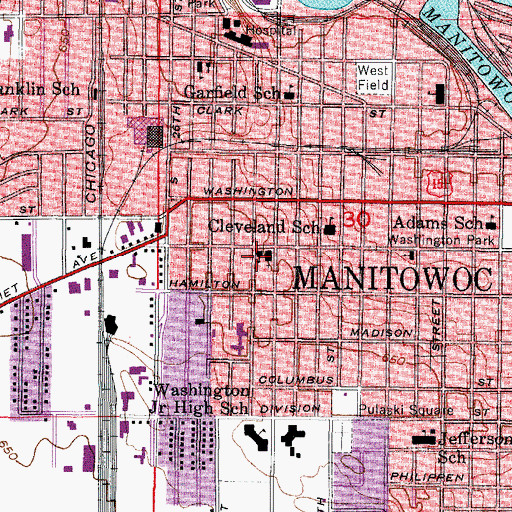 Topographic Map of Saint Francis of Assisi Middle School, WI