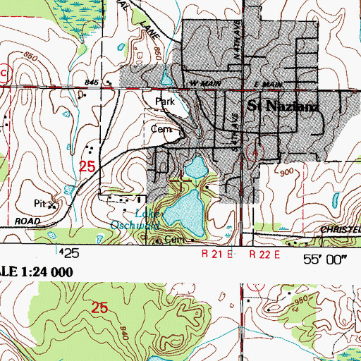 Topographic Map of Saint Gregory Church, WI
