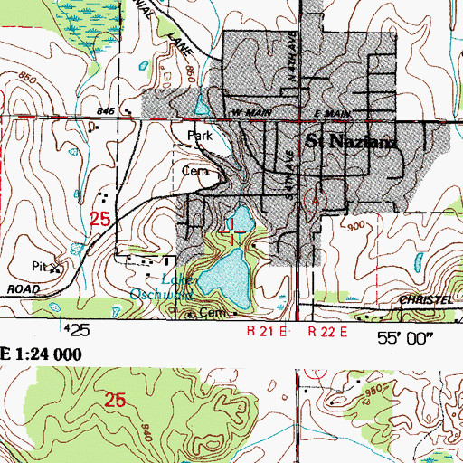 Topographic Map of Saint Gregory School, WI