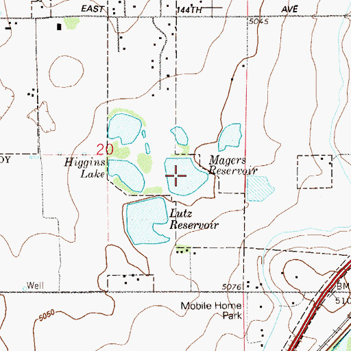 Topographic Map of Magers Reservoir, CO