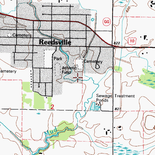 Topographic Map of Saint John - Saint James Lutheran Cemetery, WI