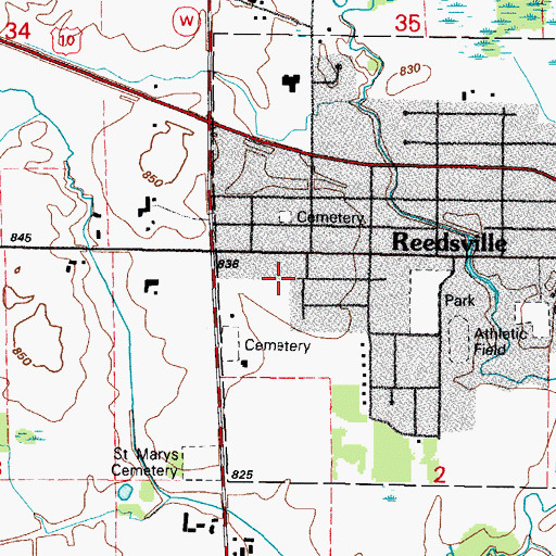 Topographic Map of Saint Mary-Patrick School, WI