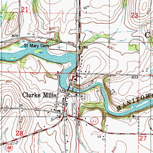 Topographic Map of Saint Mary - Saint Michael School, WI