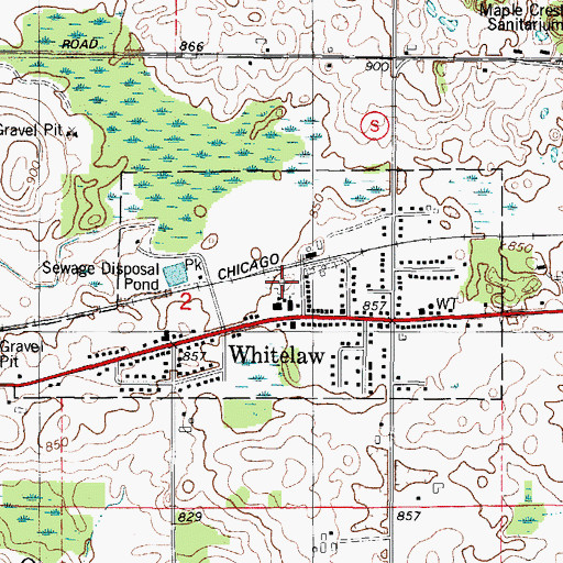 Topographic Map of Saint Michael's Catholic Cemetery, WI