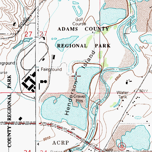 Topographic Map of Henderson Island, CO