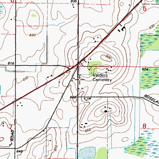 Topographic Map of Sunny Crest School (historical), WI