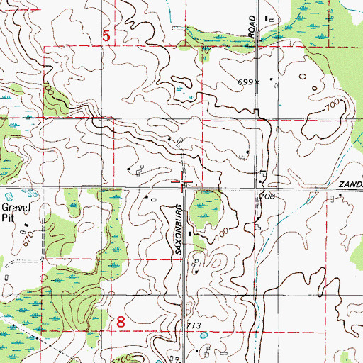 Topographic Map of Tisch Mills School (historical), WI