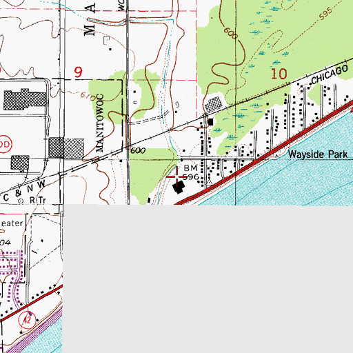 Topographic Map of Aurora Medical Center, WI