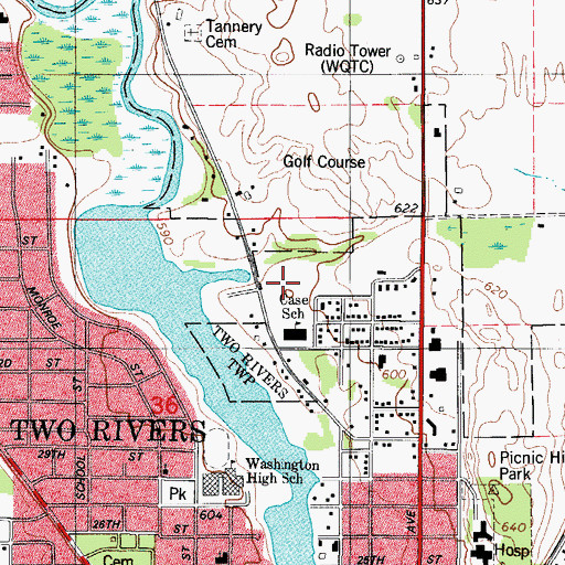 Topographic Map of Vietnam Veterans Memorial Park, WI