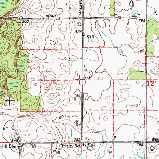 Topographic Map of Webster School (historical), WI