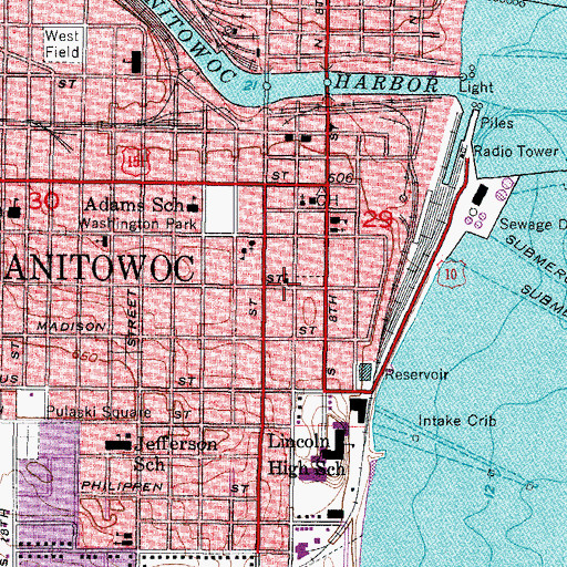 Topographic Map of Wesley United Methodist Church, WI