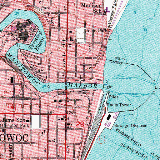 Topographic Map of Wisconsin Maritime Museum, WI