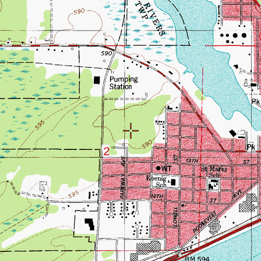 Topographic Map of Zander Park, WI