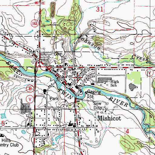 Topographic Map of Zion United Methodist Church, WI